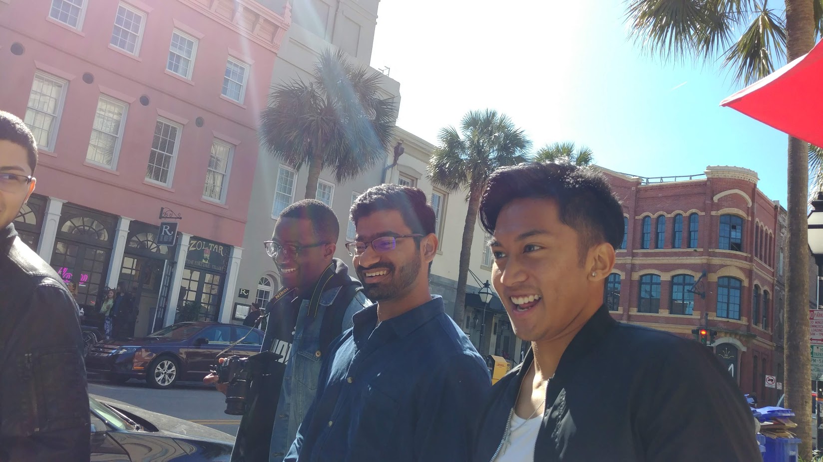 pic of josh and friends in downtown